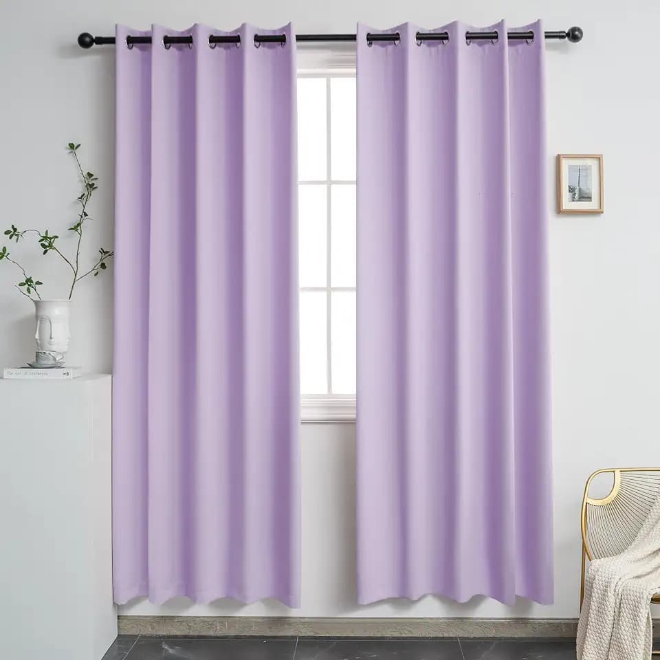 YGO Lilac Curtains 72 Inches Wide by 84 Inches Long for Bedroom - Room Darkening Grommet Top Extra Wide Windows Curtains Drapes for Living Room, 2 Panels, 72W x 84L