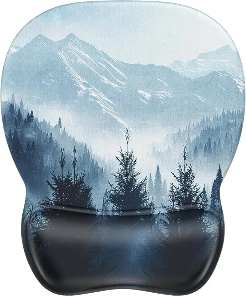 MROCO Ergonomic Mouse Pad with Gel Wrist Rest, 9.4 x 8.1 in, Cloud Forest