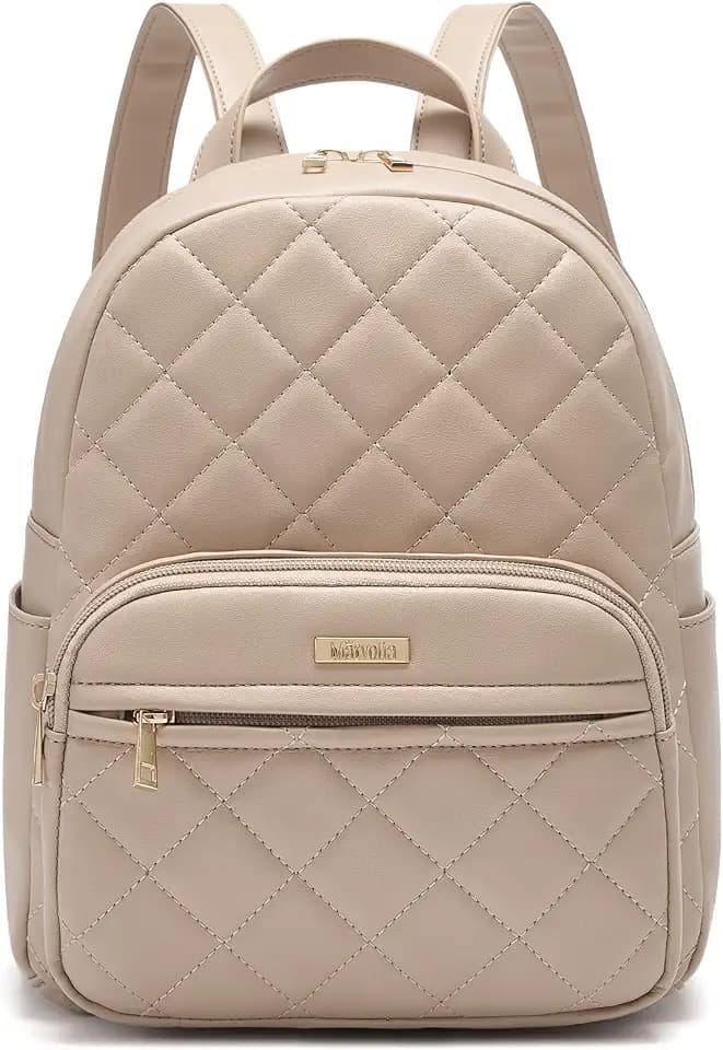 Marvolia Mini Backpack Vegan Leather Small Backpack, Khaki