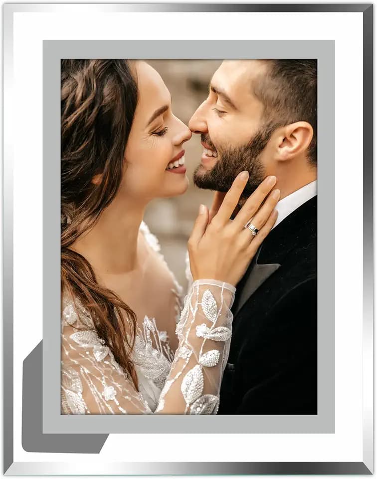 Vienrose 8x10 Picture Frame, Silver Edge Glass Frame, 1 Pack