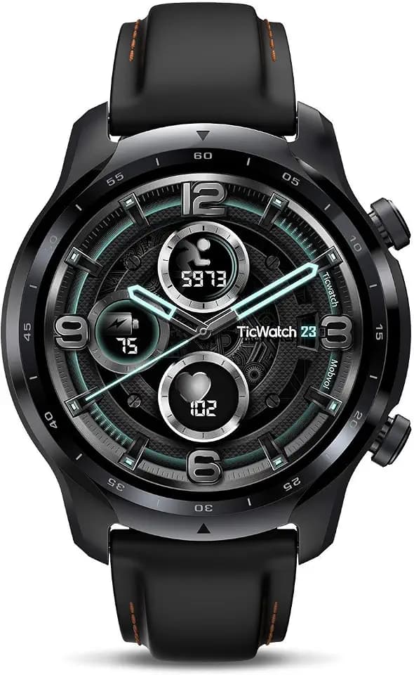 Ticwatch 3 GPS Smartwatch, Wear OS by Google, Dual-Layer Display 2.0, lange Batterie Life, Schwarz