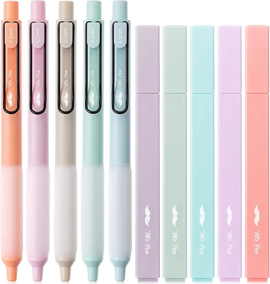 Mr. Pen- Aesthetic Highlighters and Gel Pens, 10 Pack