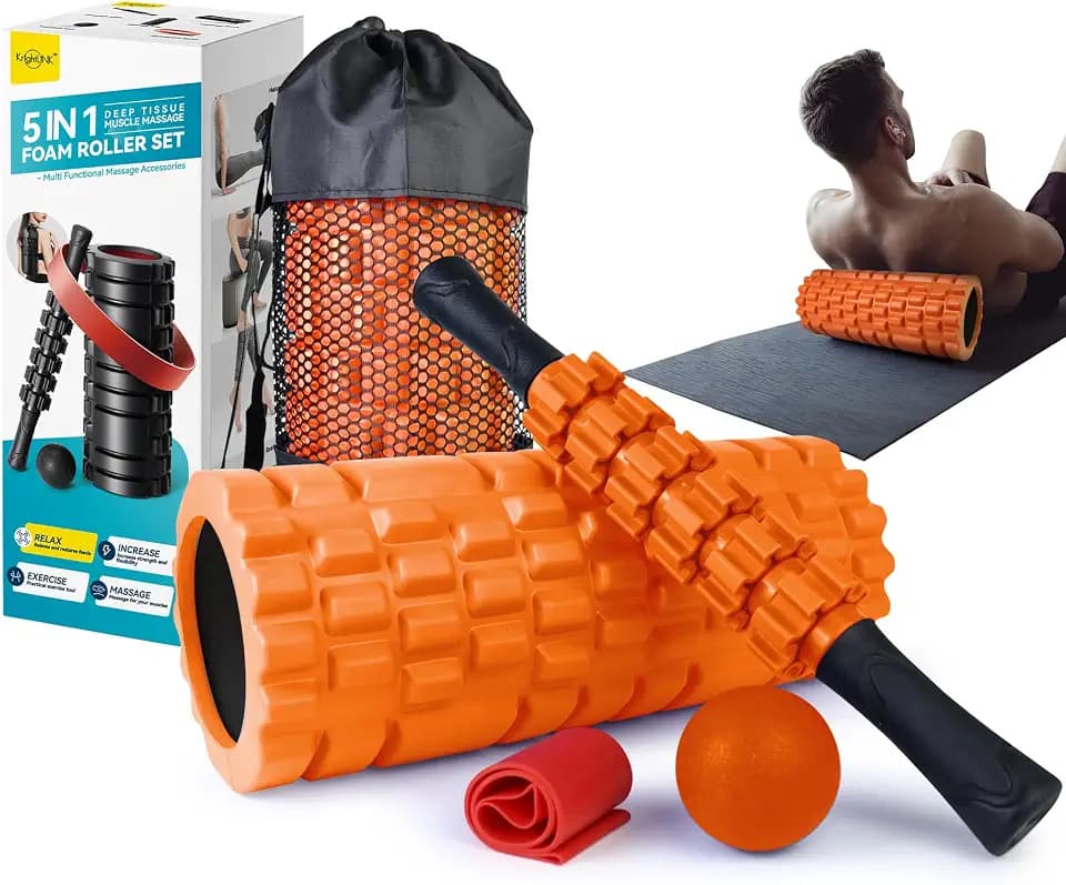 Krightlink 5 in 1 Foam Roller Set Trigger Point Exercise Foam Roller