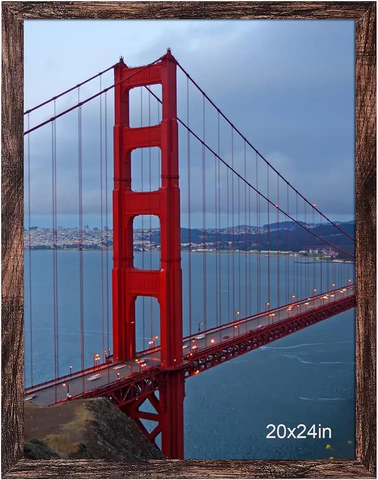 BESCRCL 20x24 Picture Frame Brown, Poster Frames Wall Hanging, Display Pictures 20x24 without Mat, 1 Pack