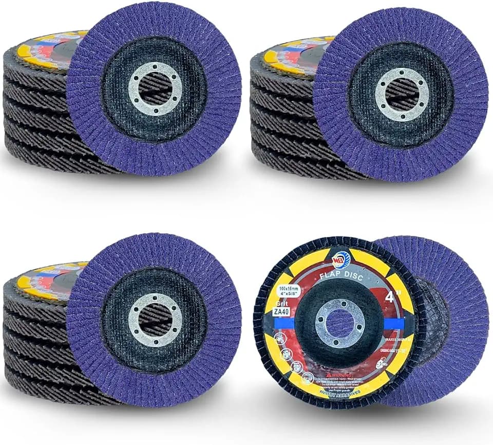 WA 20PACK- 4" x 5/8" Zirconia/Ceramic Purple Flap Disc Sanding Disc Grinding Wheel for Angle Grinder Metal Grinding Woodworking,T27, 4 Inch Assorted Grit (40#x6pcs, 60#x6pcs, 80#x6pcs, 120#x2pcs)