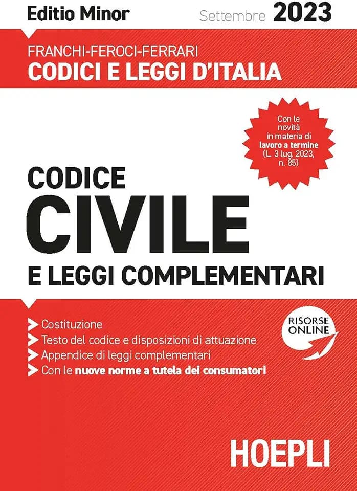 Codice civile e leggi complementari 2023. Ediz. minor. Con espansione online (Codici e leggi d'Italia)