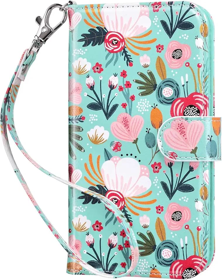 ULAK für iPhone 11 Hülle Leder PU Klapphülle Cover Brieftasche, Grün