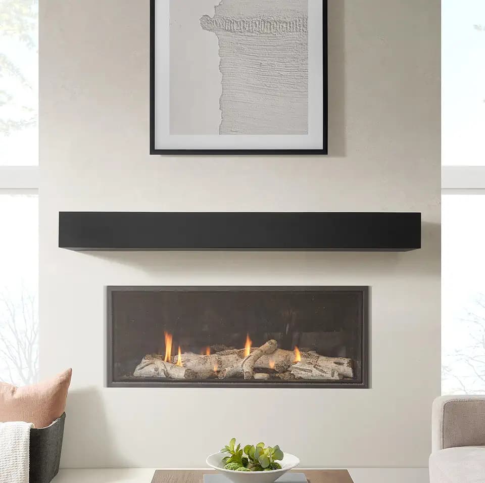 Pearl Mantels The Sam Fireplace Mantel Shelf, 60" x 10 x 6, Black