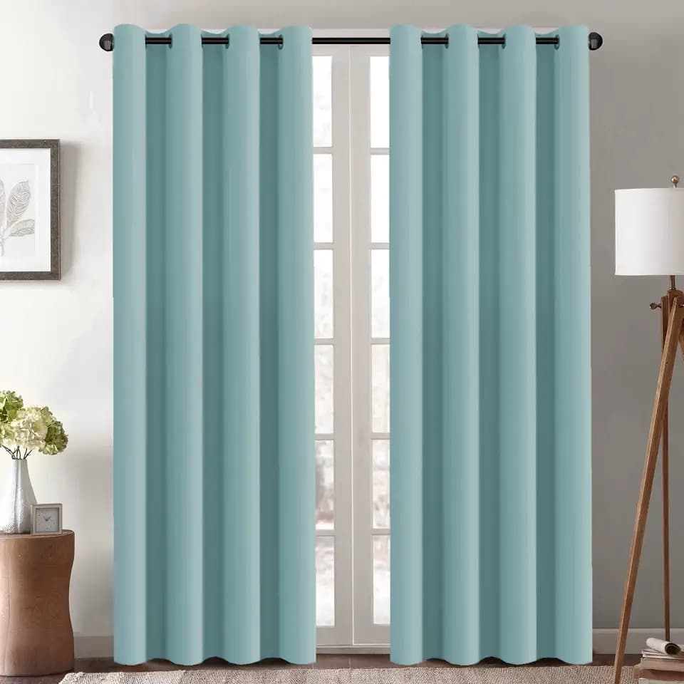 H.VERSAILTEX Blackout Curtain for Living Room Thermal Insulated Window Treatment Curtain Extra Long 108 inch Length Energy Saving Solid Grommet Blackout Drape, One Panel, Mineral Blue, 52" W x 108" L