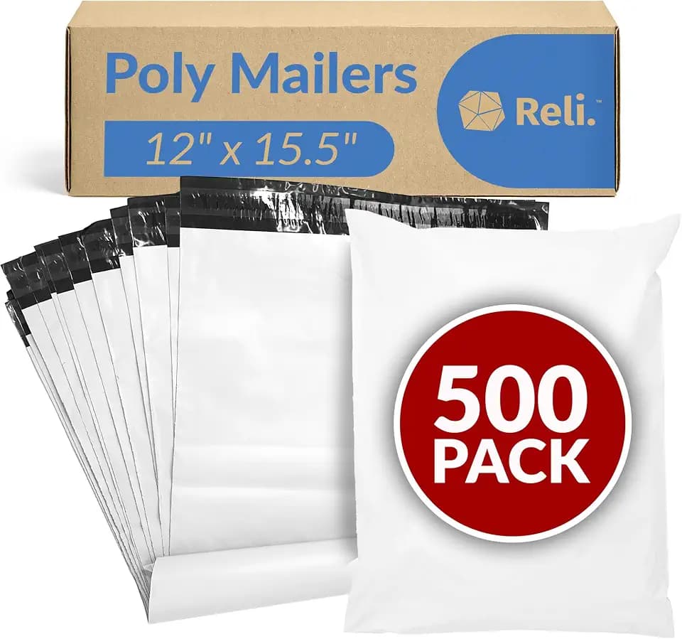 Reli. Poly Mailers 12x15.5 | 500 Pcs Bulk Shipping Envelopes