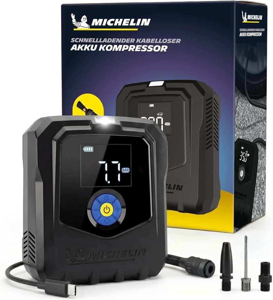 MICHELIN Air Power Max Li-Ionen Akku Hochleistungskompressor 9,9 bar, 168W