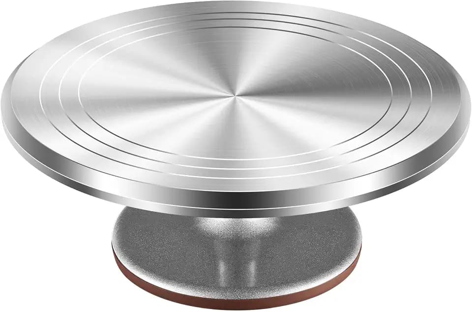 Kootek 12" Silver Aluminum Alloy Cake Turntable, Cake Stand for Decorating