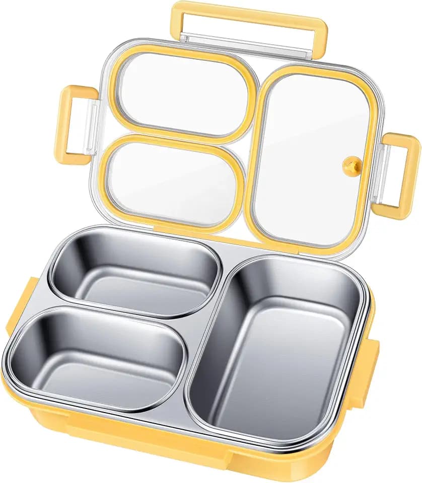 KTKUDY Stainless Steel Bento Lunch Box for Kids & Adults, 25 oz, Leakproof