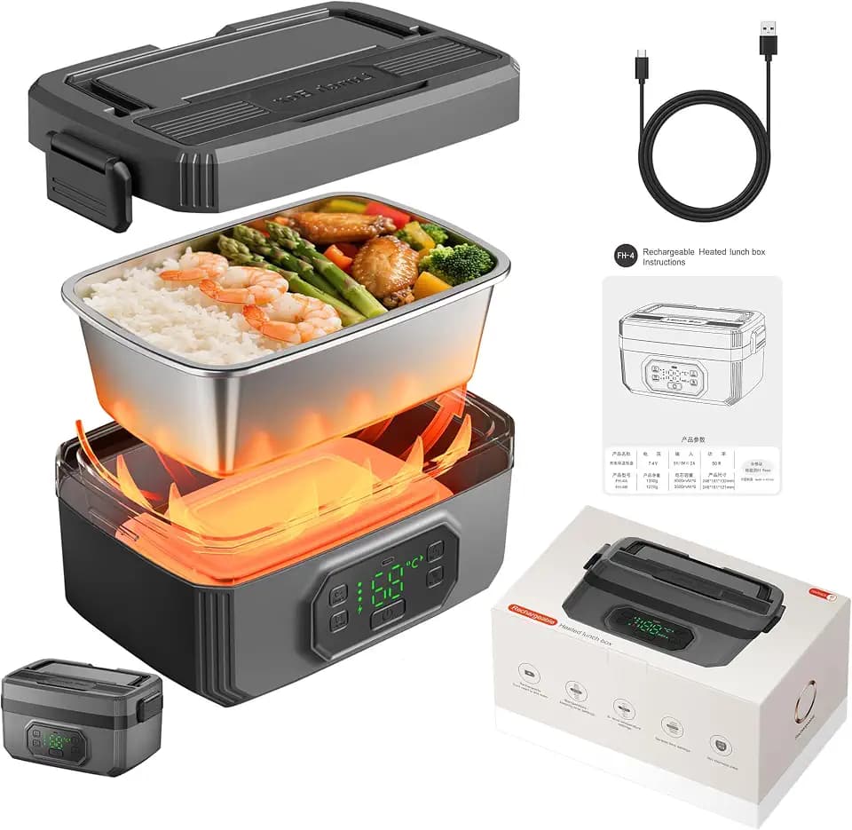 Electric Heated Lunch Box for Adults Men Women,6.8 Cups Food Container
