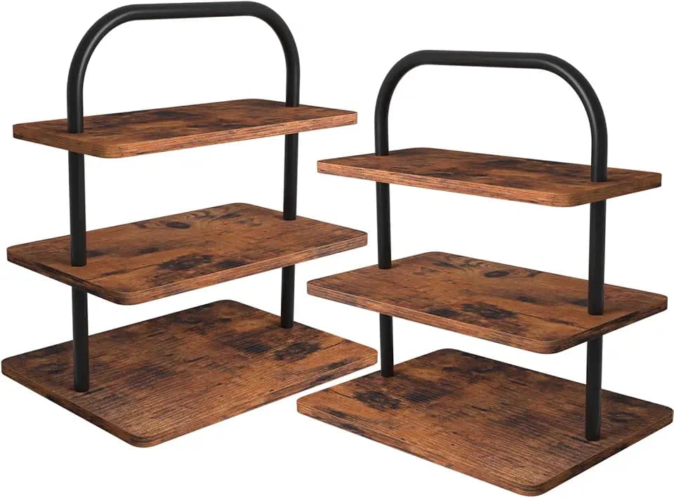 Cupcake Stand, 2 Pack Large 3 Tier Wood Cupcake Tower, Holds 50 Cupcakes