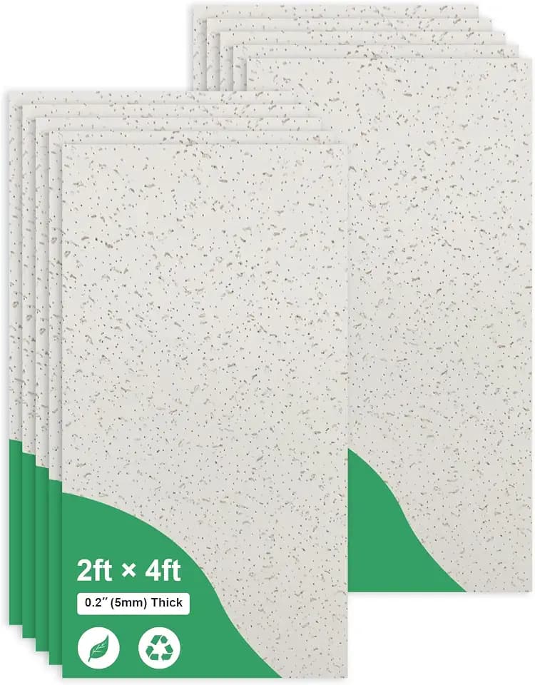 2ft x 4ft Printed Pro Ceiling Tiles - Drop Ceiling Tiles 24 x 48in – Waterproof, Washable and Fire-Rated - Reusable -High-Grade PVC to Prevent Breakage-Cover 80 Sq. Ft-Package of 10 Tiles