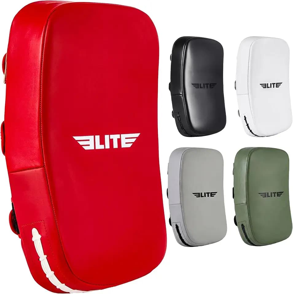 Elite Sports Pre-Curved Muay Thai Kickboxing Training Pad for Kickboxing,MMA,Taekwondo,Karate. Ideal for Punches,Knees, and Kicks in Martial Arts Training (ONE PAD ONLY)