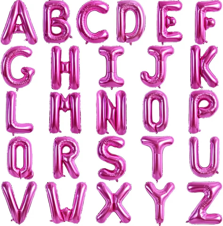 TONIFUL Rose Red Letter Balloons 2 Set 16 Inch A-Z Custom Alphabet Banner