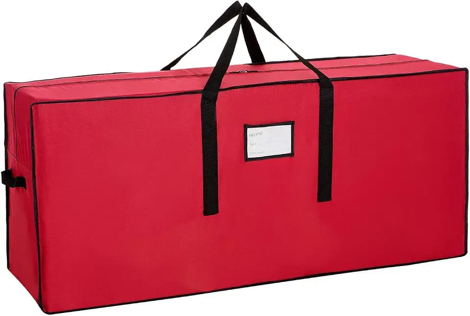 Sattiyrch Christmas Tree Storage Bag,Fits Up to 6 ft Tall Artificial Tree,Heavy Duty 600D Canvas Red Christmas Tree Storage Container with Sleek Dual Zipper and Durable Handles,45" x 15" x 20"
