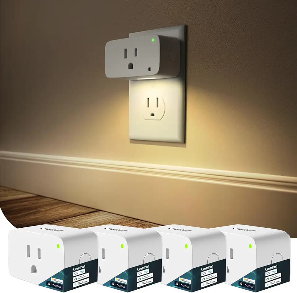 Linkind Matter Smart Plug, Work with Apple Home, Alexa, Google Home, 4 Pack