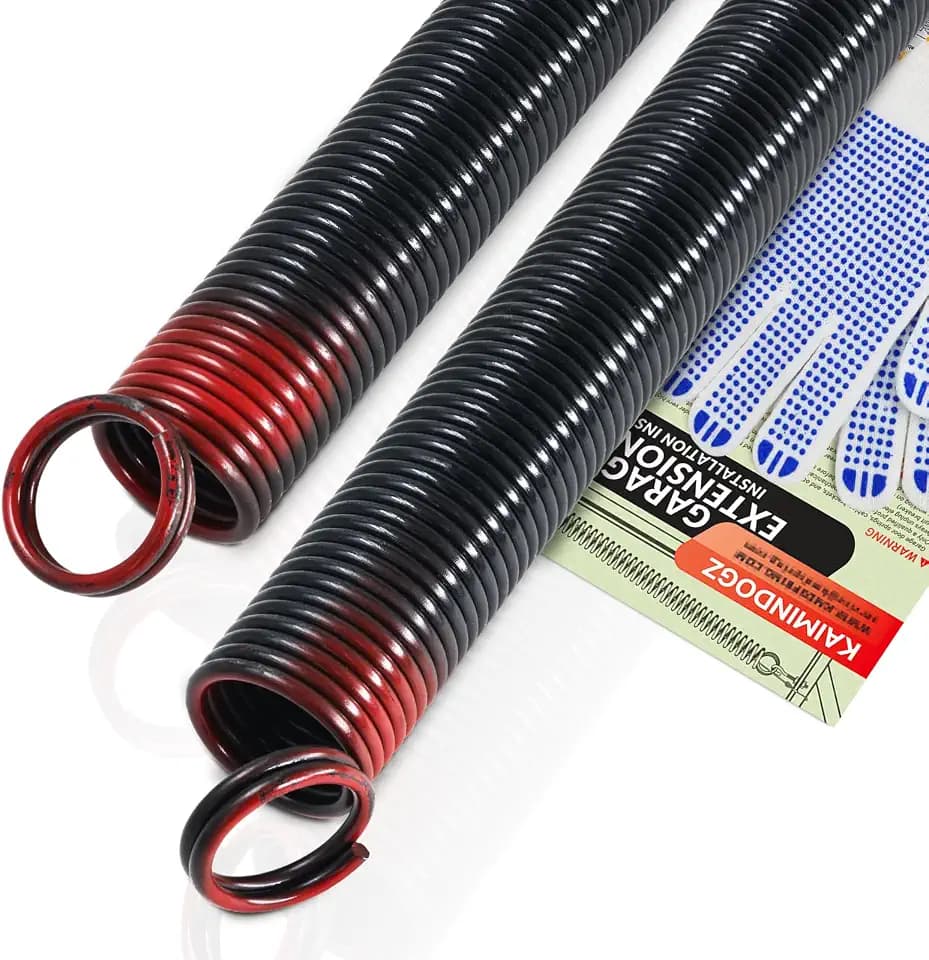 Pair of 150lb. Heavy Duty Garage Door Extension Springs Stretch Springs, 25" Long,Double Loop Ends, High Precision Electrophoresis Black Coated, MIN 16,000 Cycles, for 7ft High Garage Doors