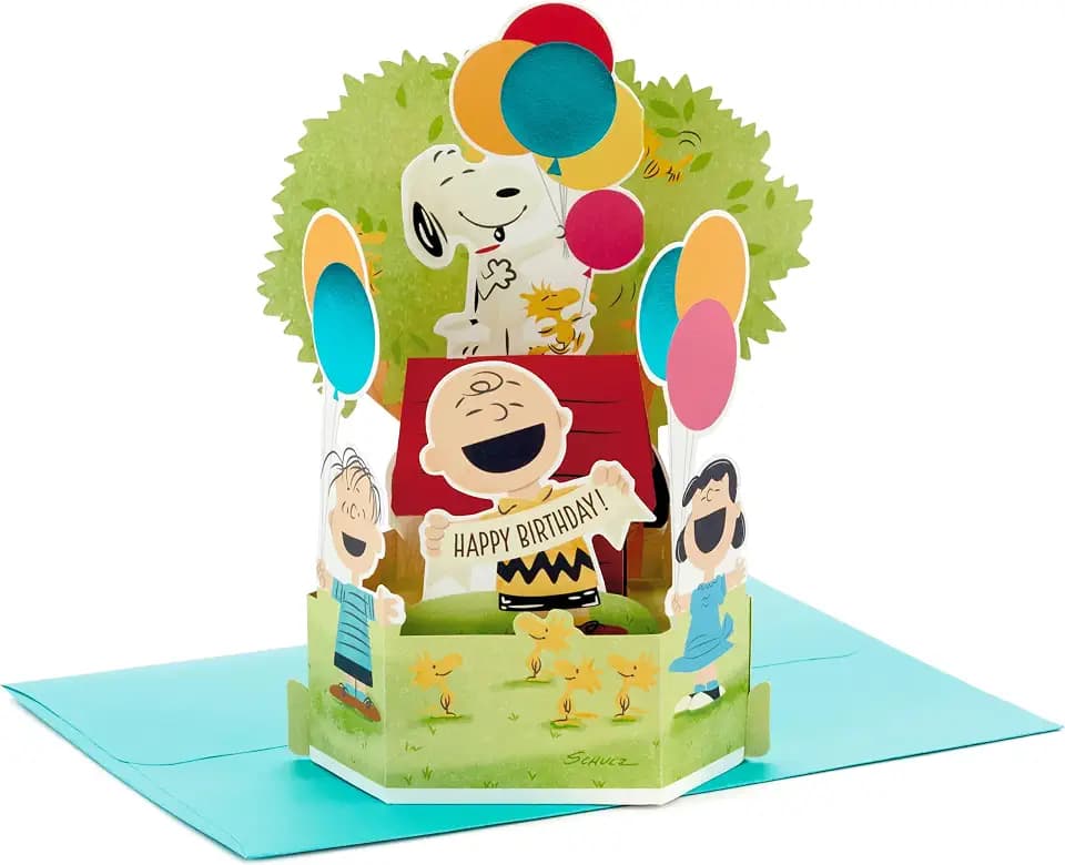 Hallmark Peanuts Pop Up Birthday Card (Snoopy, Charlie Brown)