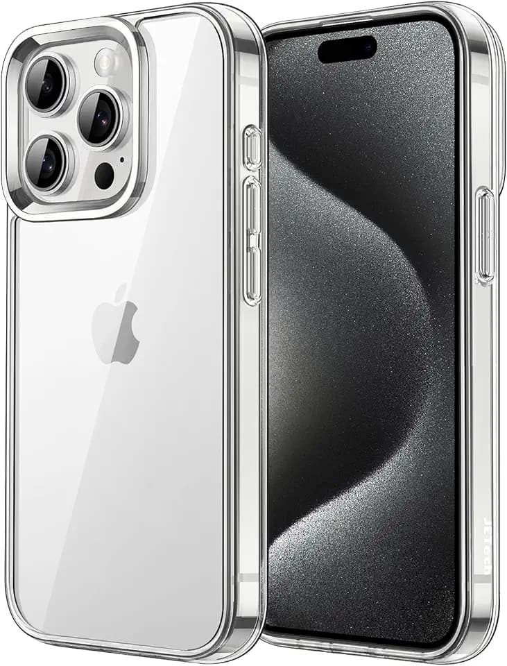 JETech Hülle für iPhone 15 Pro, Anti-Vergilbung, Durchsichtig
