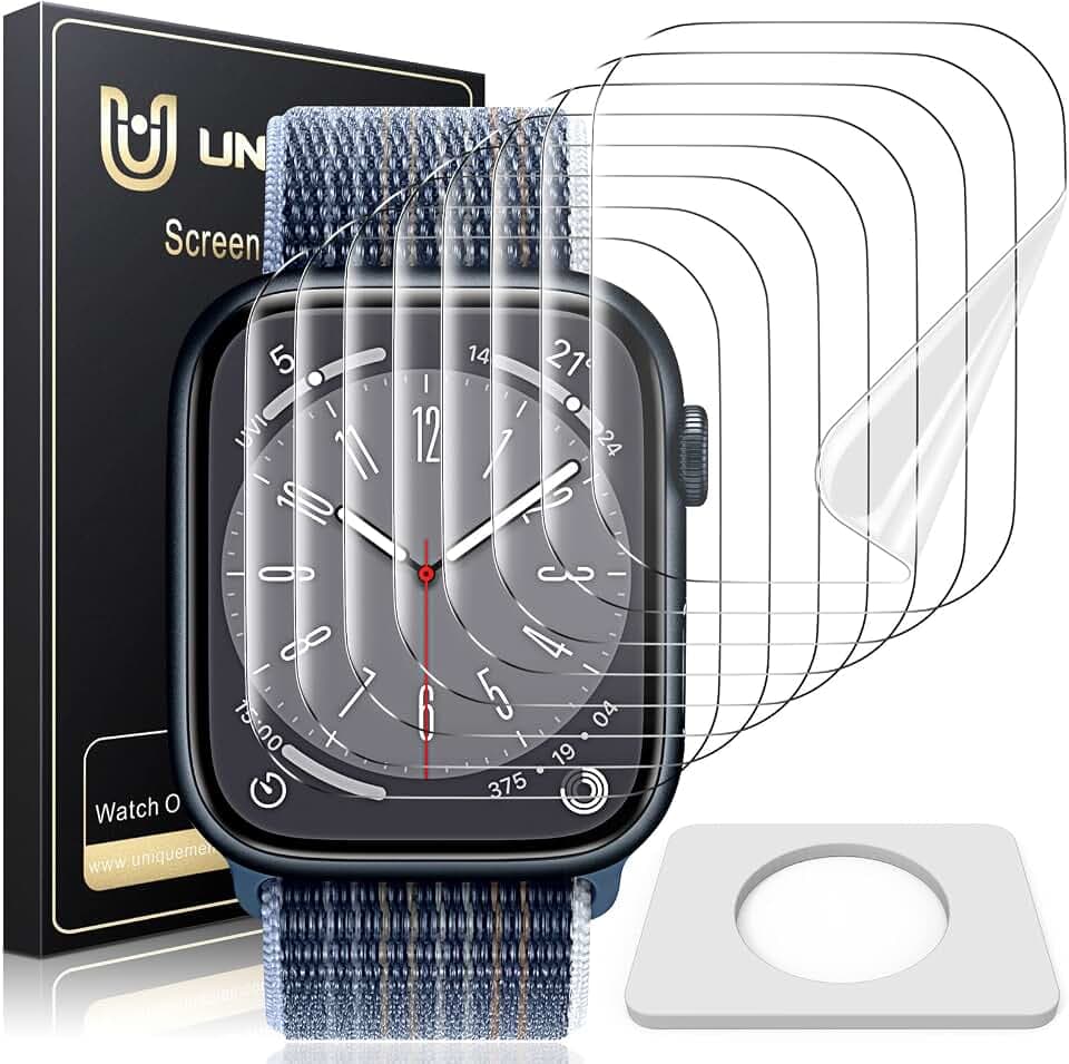 UniqueMe für Apple Watch Series 9/8/7 45 mm Schutzfolie - 8 Stück Folie