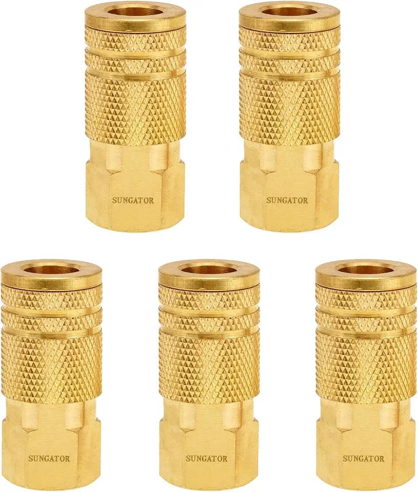 SUNGATOR 5-Pack 3/8" Female NPT to 1/4" Flow Hole Industrial Air Couplers