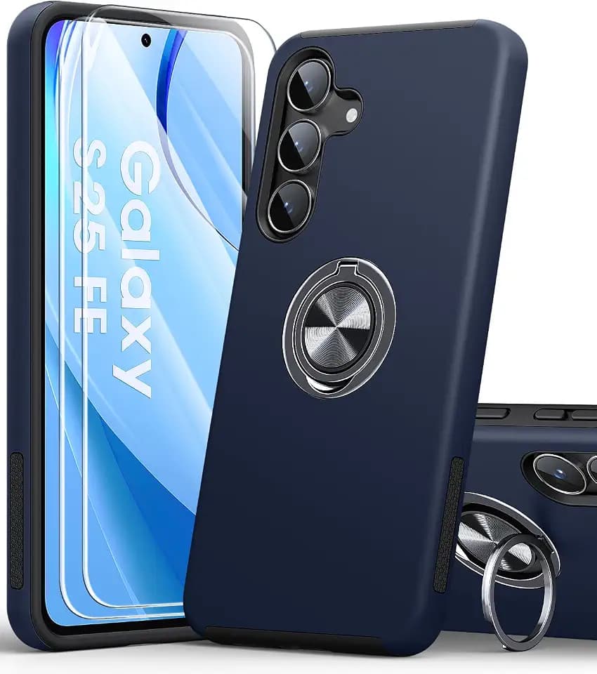 AOUIA für Samsung Galaxy S25 FE Hülle mit 360° Drehbarer Ring Ständer