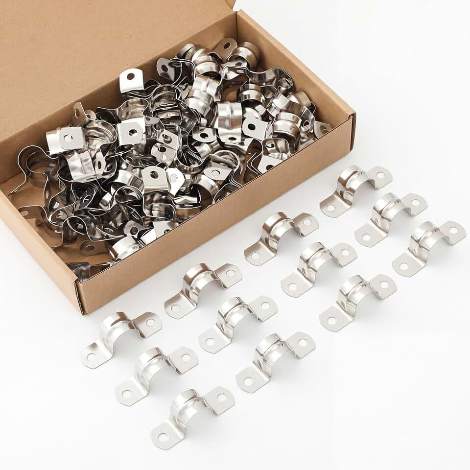 Yaocom 100 Pcs 3/4" Opening Pipe Strap, 304 Steel Conduit Clamp U Bracket