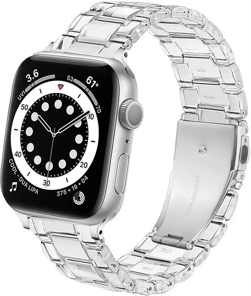 DEALELE Kompatibel mit Apple Watch 49mm 46mm 42mm 45mm 41mm 44mm 40mm 38mm, Buntes Resin Harz Armband Ersatz für iWatch Series 10/9 / 8/7 / 6/5 / 4/3 / SE/Ultra Damen Herren