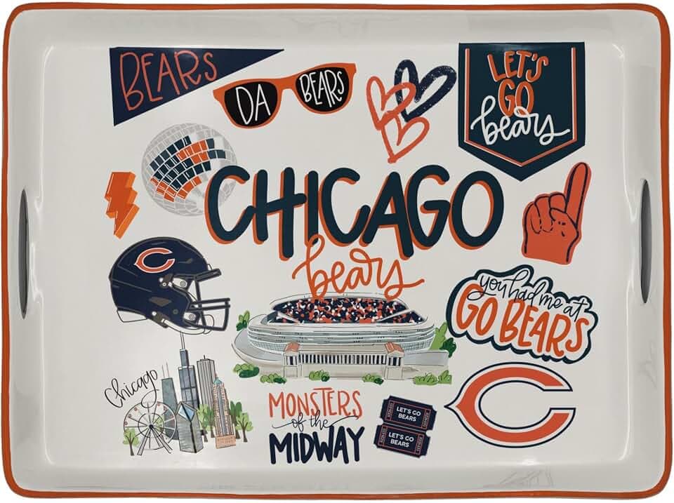 NFL Chicago Bears Loco Fan Large Serving Tray w/Handles