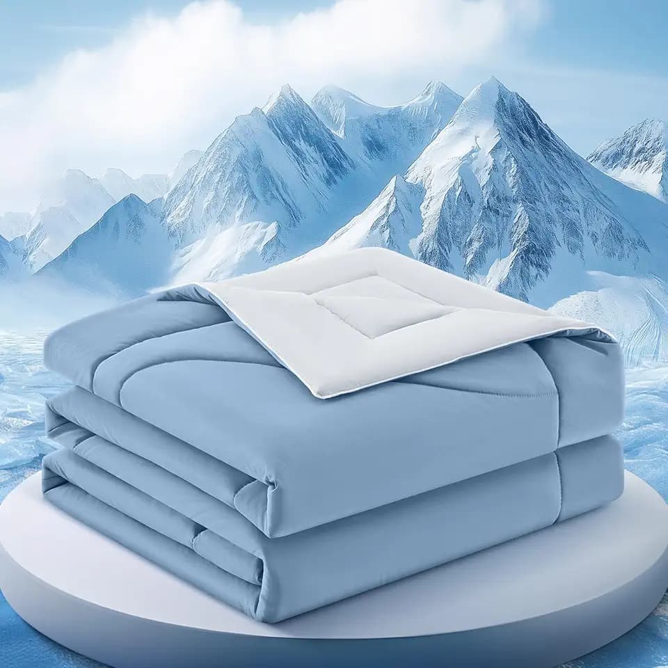 Cooling Comforter Queen Size for Hot Sleepers,80″x90″, Light Blue