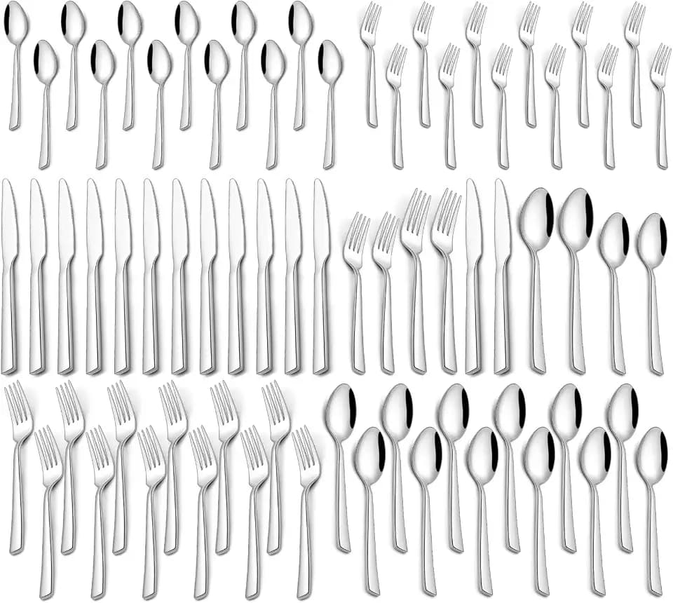 Yoehka 60 Piece Silverware Set, Stainless Steel Flatware Set for 12