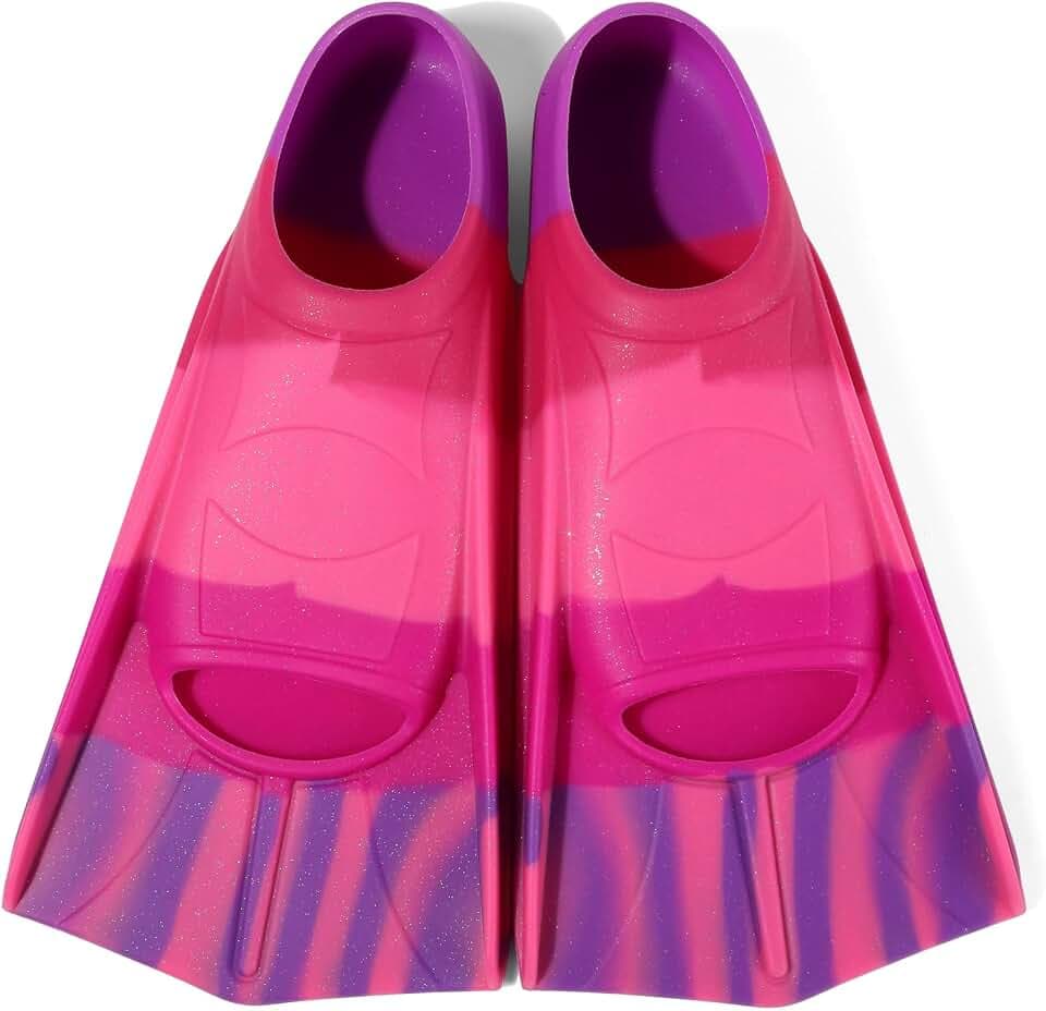 Kids Swim Fins Youth Short Blade Swimming Training Flippers