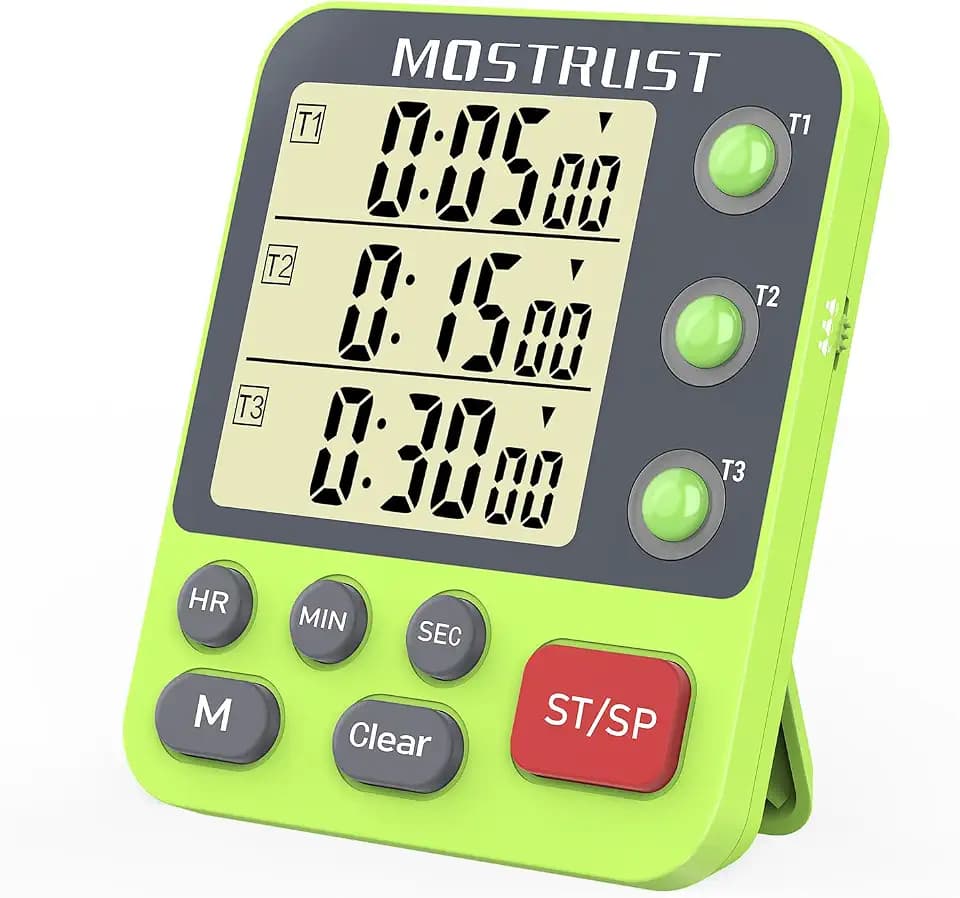 Digital Dual Kitchen Timer, Multiple Channels Countdown Timer