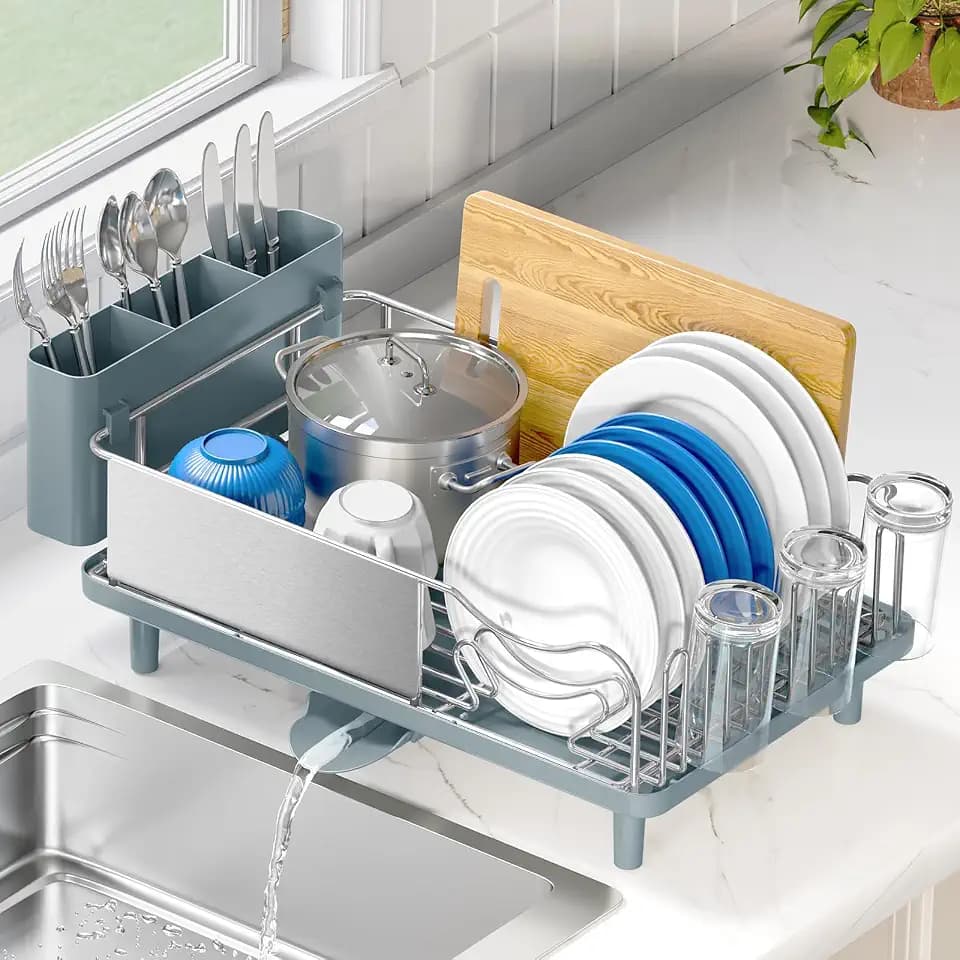 Urackify Dish Drying Rack - Stainless Steel Dish Rack for Kitchen Counter