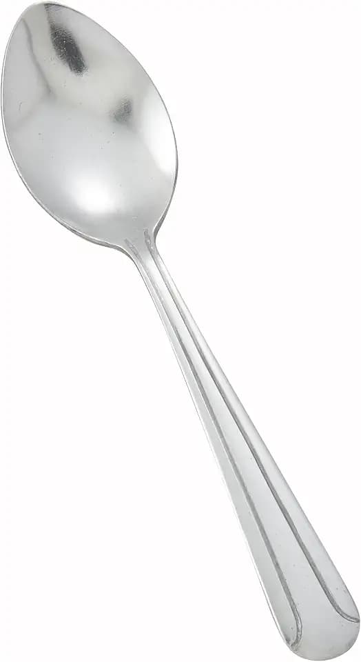 Winco 5" Silver Dominion Stainless Steel Demitasse Spoon (Set of 12)