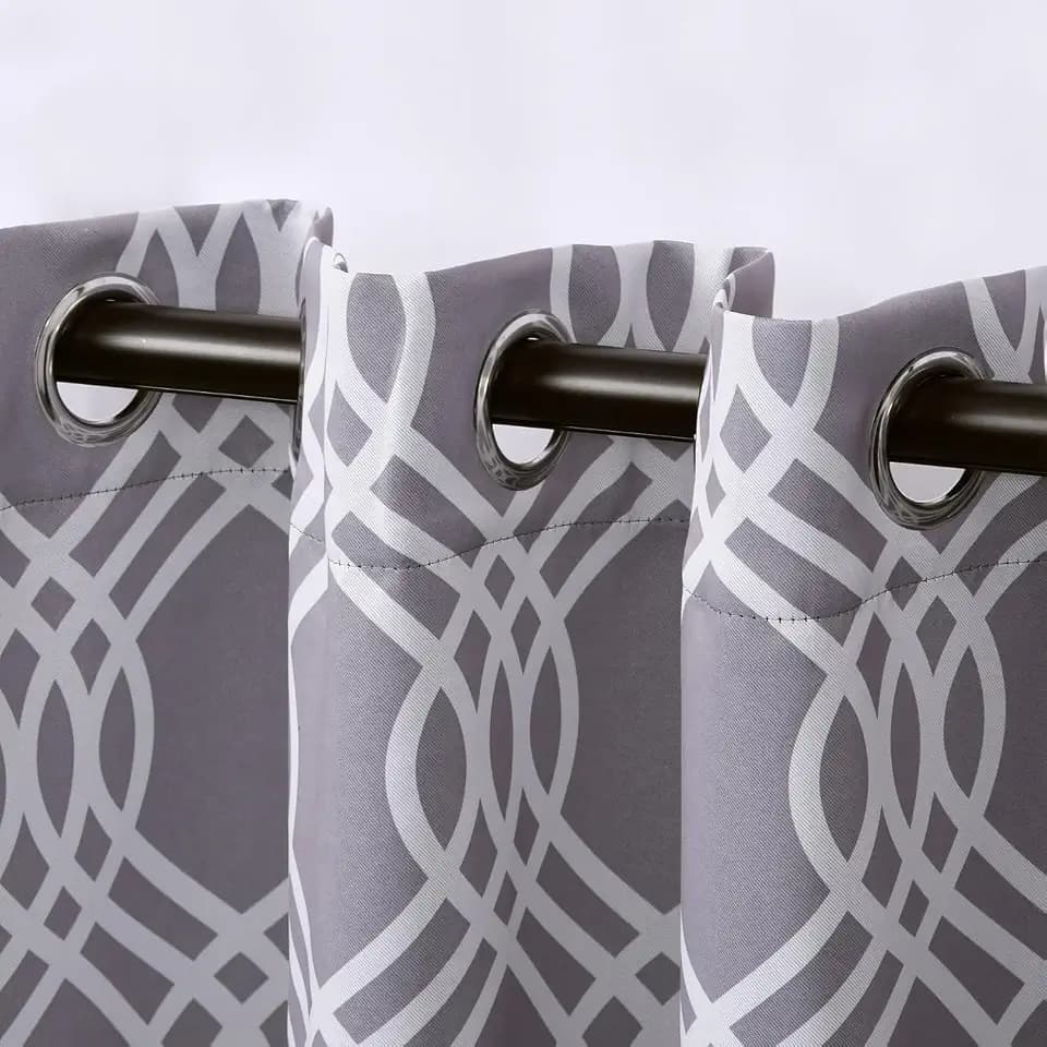 Superior Blackout Curtains, Room Darkening, Bedroom, Drapes, Kitchen, Living Room Window Accents, Sun Blocking, Thermal, 2 Pack, Ribbon Blackout Curtains, Set of 2, 52" x 84", Silver