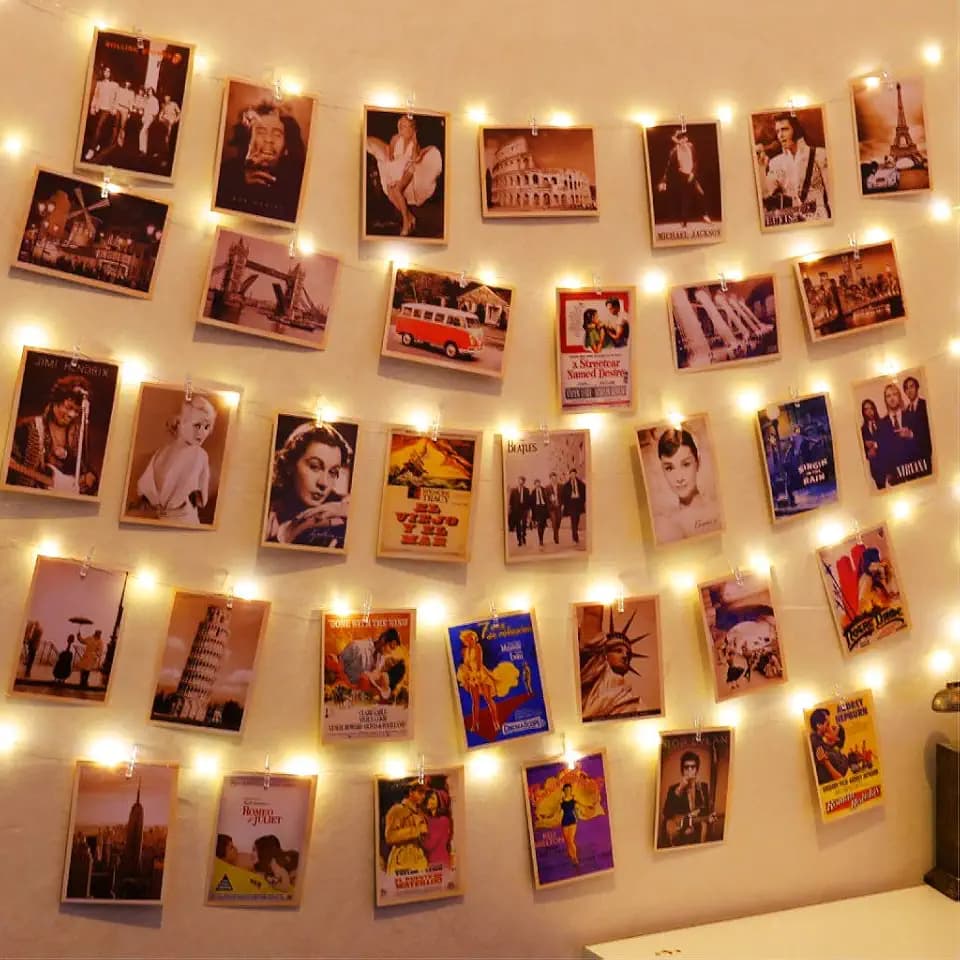 HXWEIYE 120LEDs Photo Clips String Light, 40Ft USB, Remote, 8 Modes & Timer