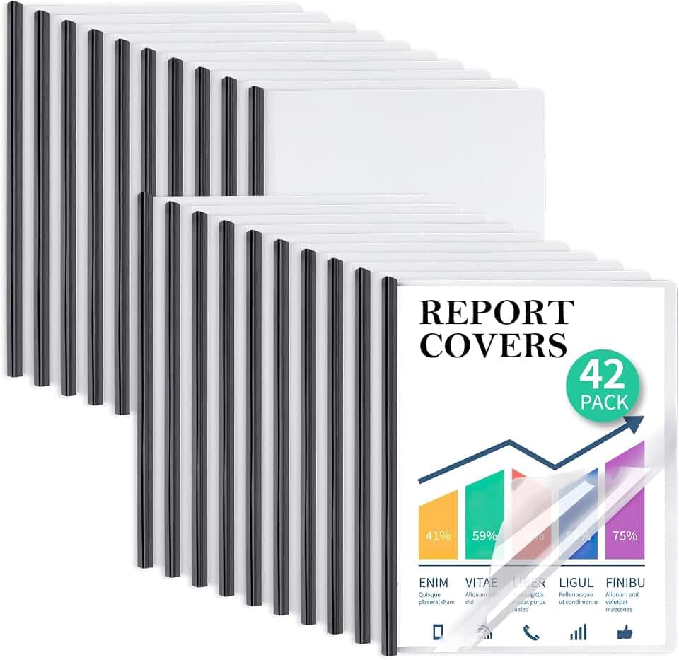 42 Pack Report Covers, COIDEA Report Covers with Sliding Bar