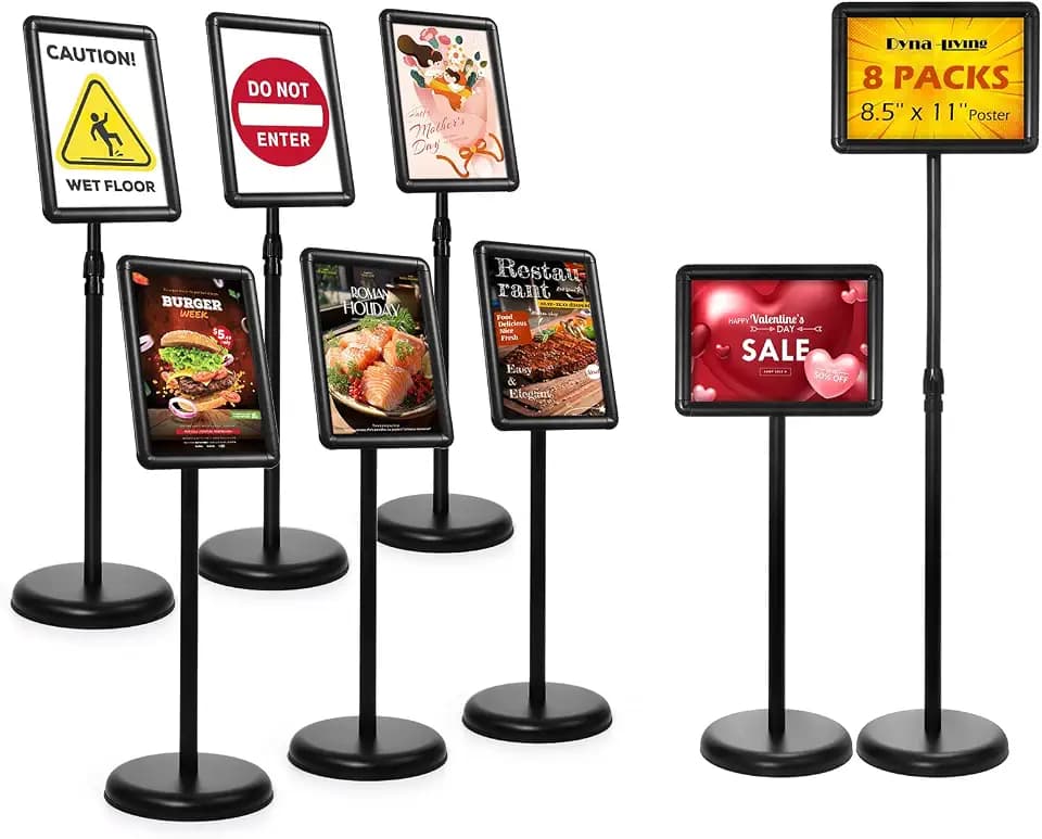Dyna-Living Sign Stands for Display 8.5 X11 8 Packs Sign Holder Stand
