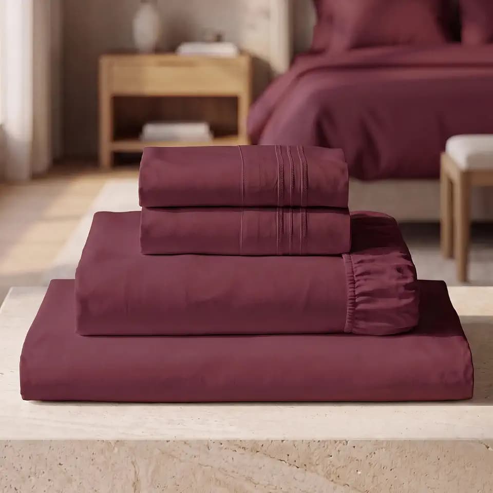 Mellanni Iconic 4-Piece, Ultra Soft Sheet Set (King, Burgundy)