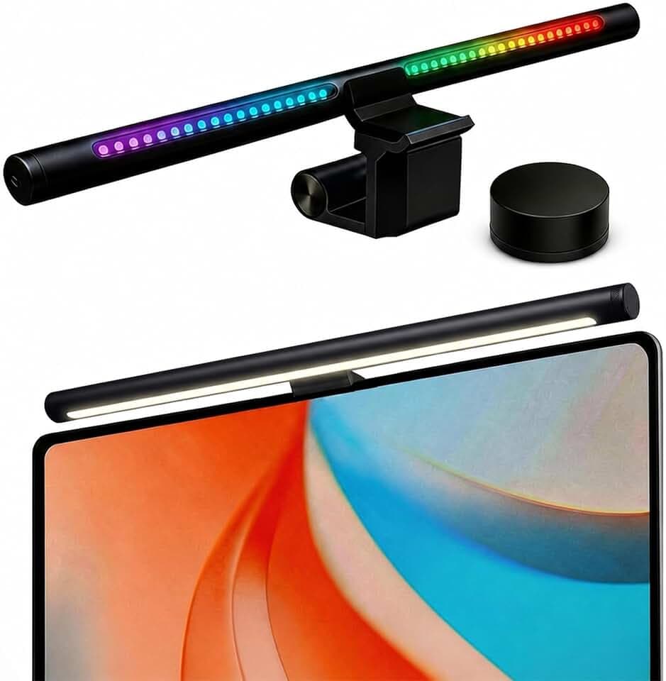 Yeelight Monitor Light Bar RGB, 350LM Blendschutz Monitorlampe, Stufenlos Dimmbar, USB Bildschirmlampe, Pro Screenbar für Home Office & Gaming