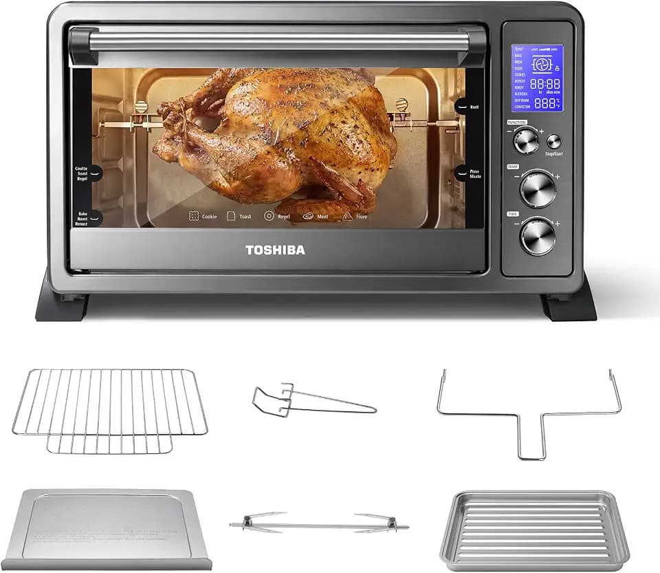 TOSHIBA 10-in-1 Convection Toaster Oven, 6-Slice Countertop Oven, 1500W