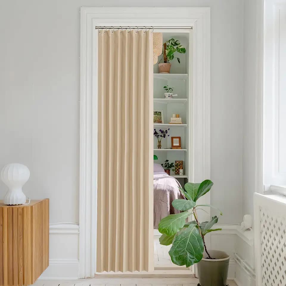 NICETOWN Biscotti Beige Room Divider Curtains 80 Inches Long, 1 Panel