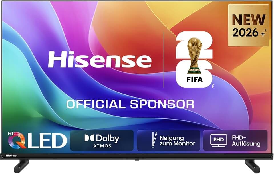 Hisense 40A5DS Fernseher 40 Zoll, FHD, QLED, Smart TV, 60Hz, Hi-QLED Colour, Dolby Atmos, Game Mode, Noise Reduction, Hohe Kontraste, Share to TV, HDR10, VIDAA OS