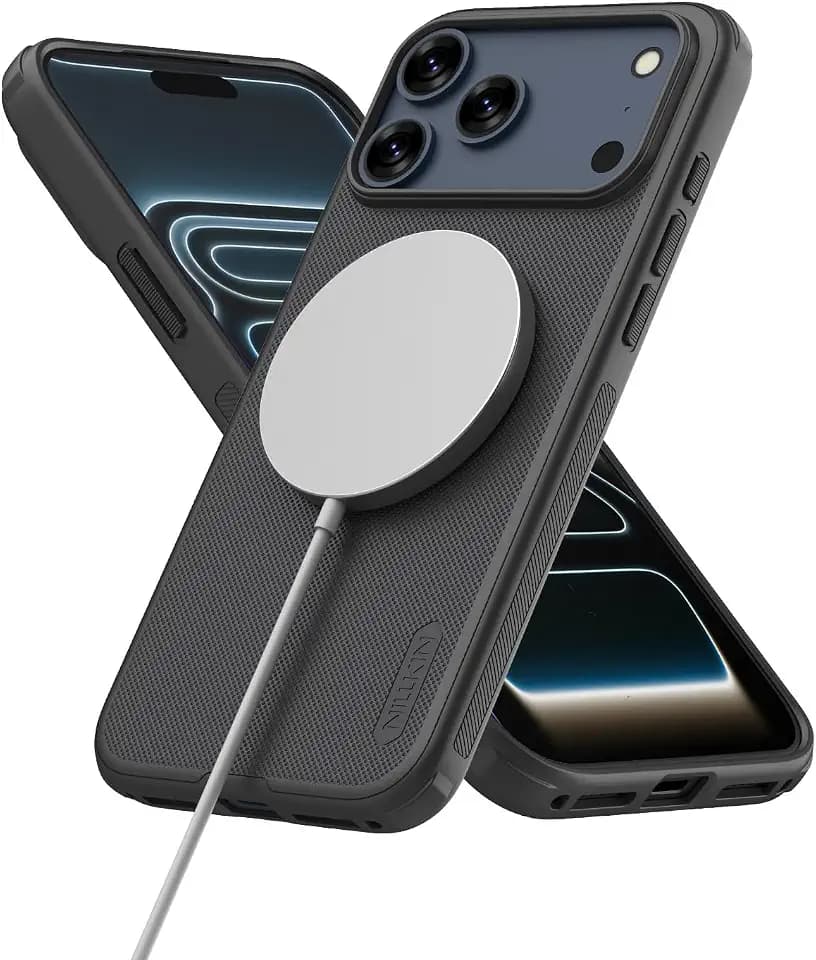 Nillkin Hülle Für iPhone 17 Pro(6,3", 2025), Kompatibel Mit MagSafe – Dünne TPU+Pc Hülle, Magnetisch, Stoßfest, Kratzfest, rutschfest, Matt – Schwarz | Minimalistisches Design & Schutz