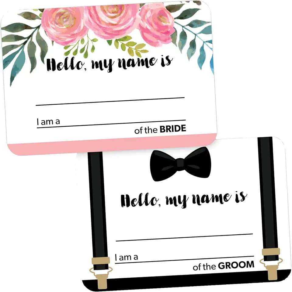 Avery Premium Wedding Guest Name Tags, Bride and Groom, No Lift No Curl, 80 Handwriteable Name Stickers